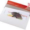 Pochette pour l'envoi de supports de données électroniques en carton rigide blanc à ouverture latérale avec fenêtre 222x123x3