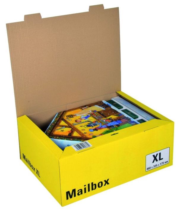 Boîte postale carton jaune 460x335x175mm