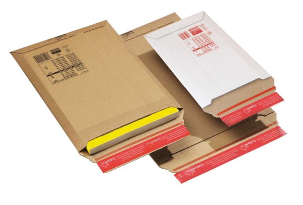 Pack de 2 pochettes d'expédition rigide en carton ondulé 250x351mm