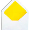 Env patte pointue velin ivoire doublée soie jaune clair